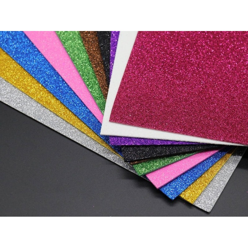 Набір фоамірану з глітером для рукоділля Bambi FMRN10, 30х20 см, 10 шт в упаковці