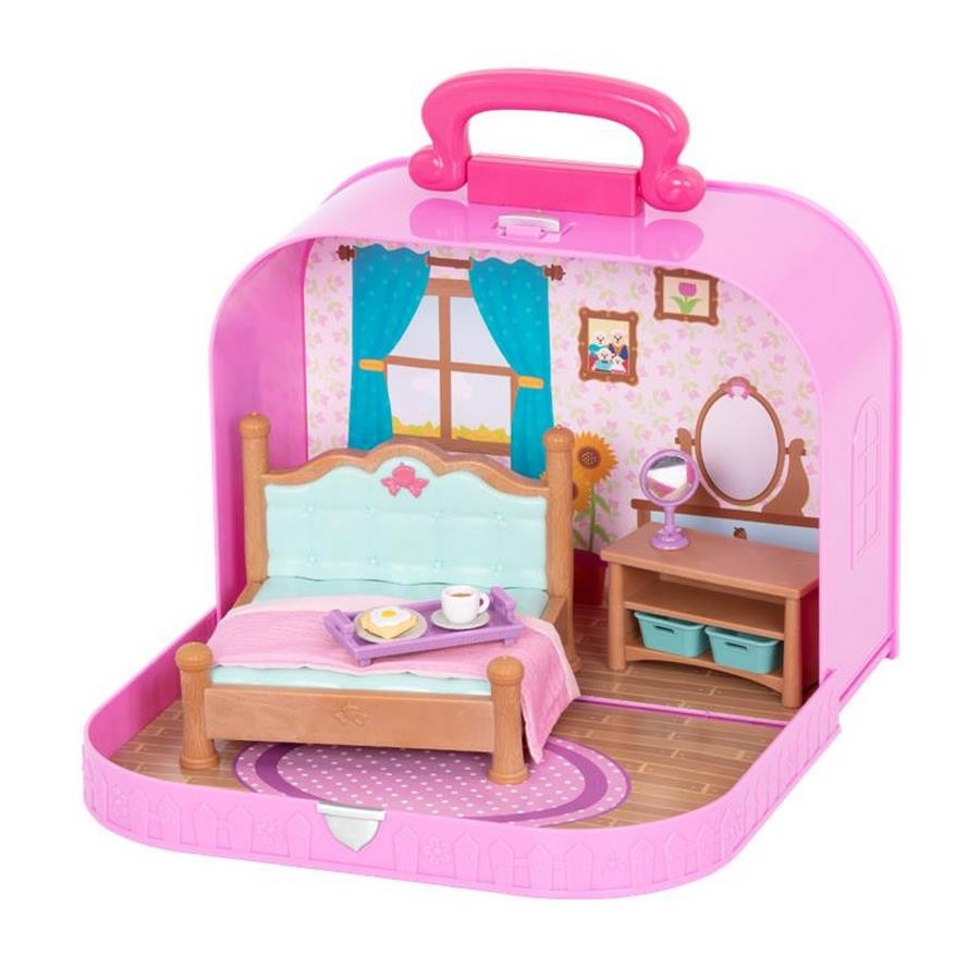 Игровой набор Li'l Woodzeez Кейс фиолетовый (Спальня) с аксессуарами WZ6598Z
