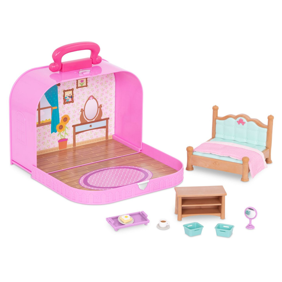 Игровой набор Li'l Woodzeez Кейс фиолетовый (Спальня) с аксессуарами WZ6598Z