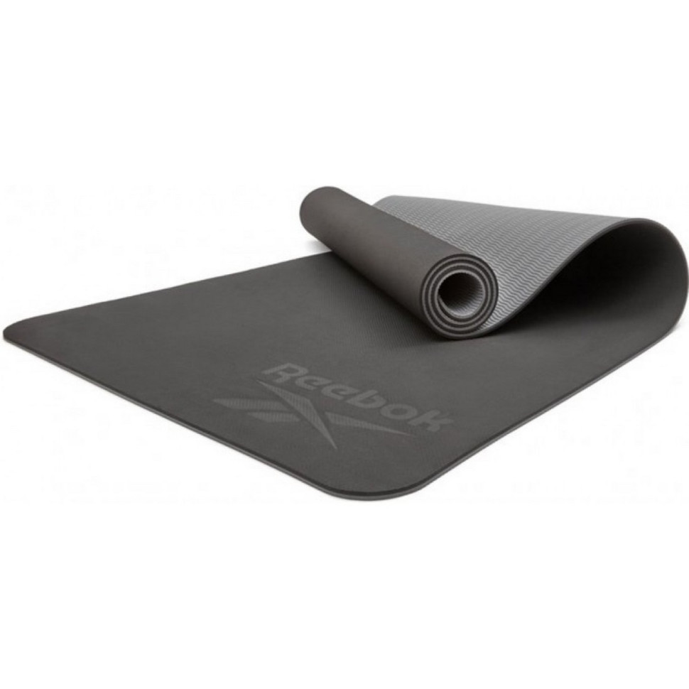 Двосторонній килимок для йоги Double Sided Yoga Mat Reebok RAYG-11042BKGR