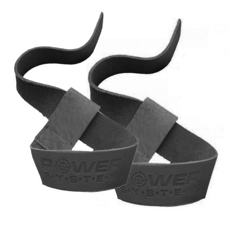 Лямки для тяги кожаные PS-3320 Leather Straps Power System 3320BK-0 Black