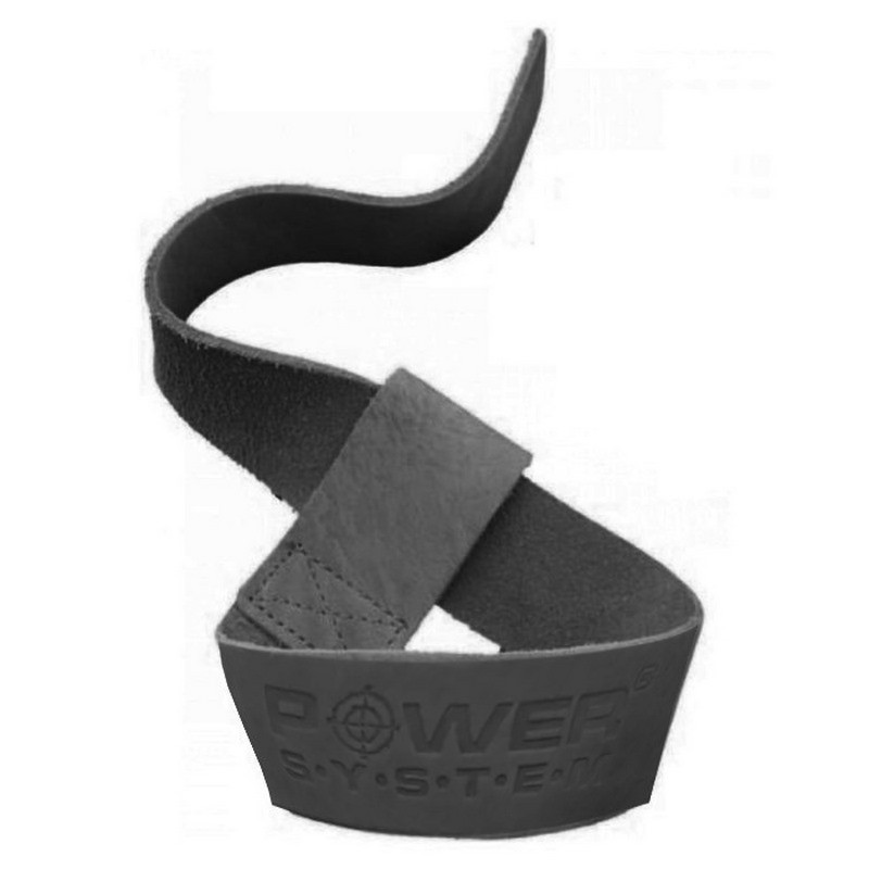 Лямки для тяги кожаные PS-3320 Leather Straps Power System 3320BK-0 Black