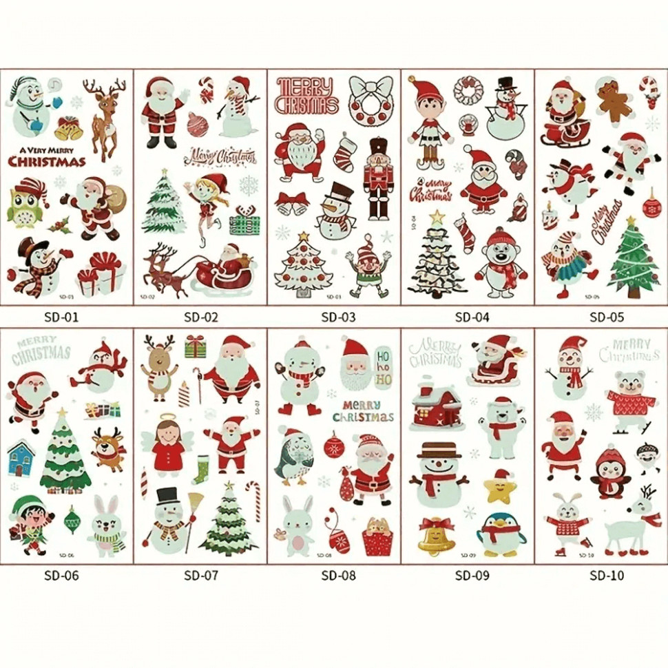 Набір дитячих тимчасових тату «Різдво» Fresh Tattoo kids-tatto-set10-christmass