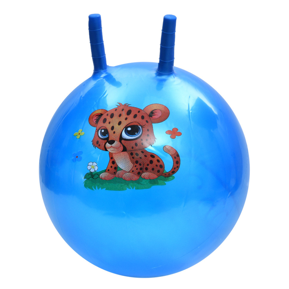 Детский мяч для фитнеса Зверюшка Bambi MS 4284(Blue) с рожками, 45 см, 320 г