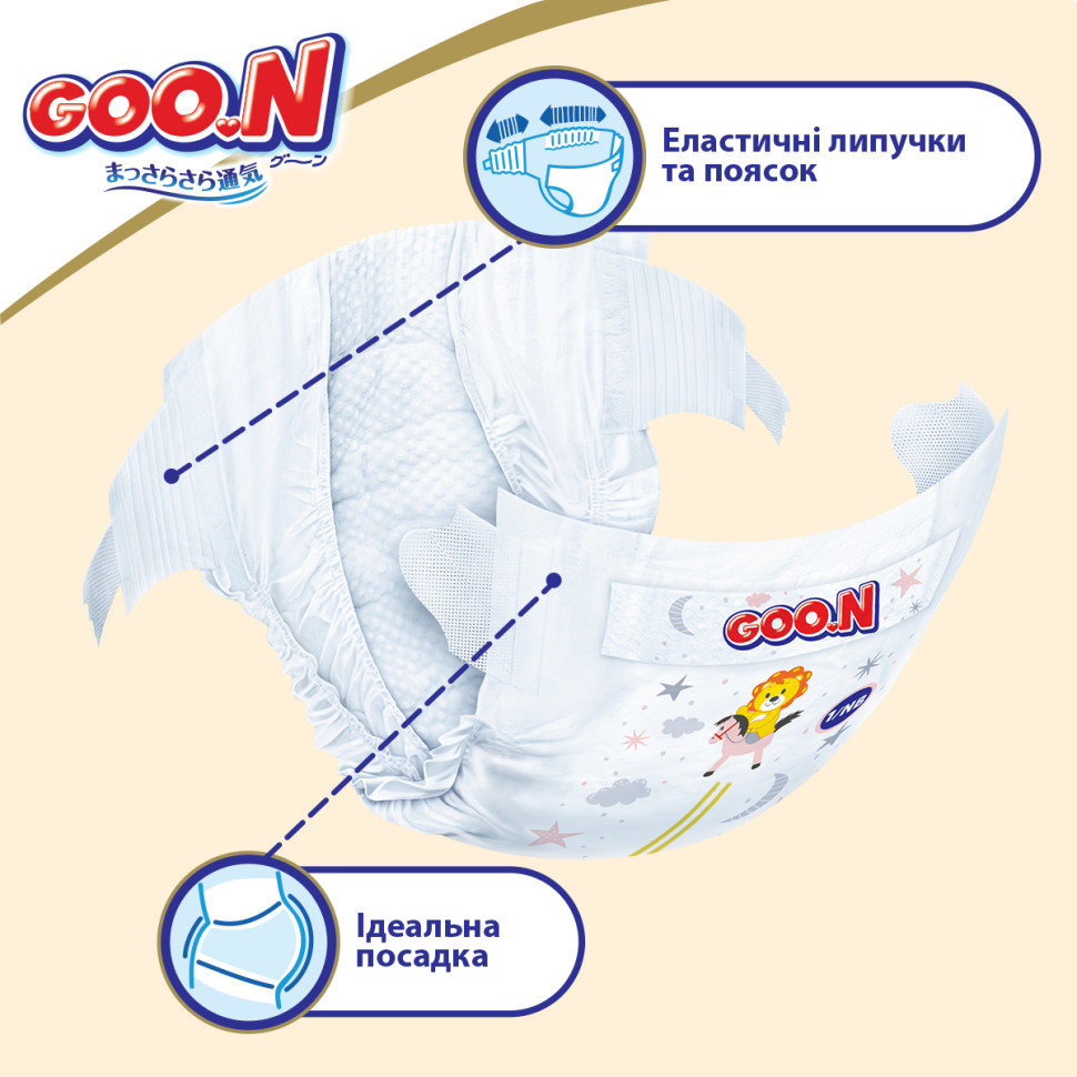 Подгузники для детей 9-14 кг GOO.N Premium Soft 863225 размер 4(L), 52 шт