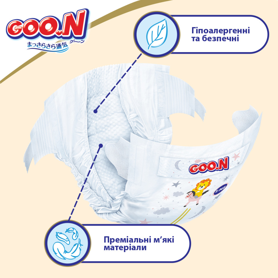 Подгузники для детей 9-14 кг GOO.N Premium Soft 863225 размер 4(L), 52 шт