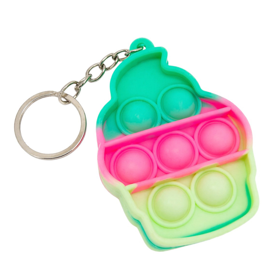 Дитячий антистрес-брелок Pop It міні Морозиво Bambi AA3641-1 силікон, 6,4 х4,8х1 см