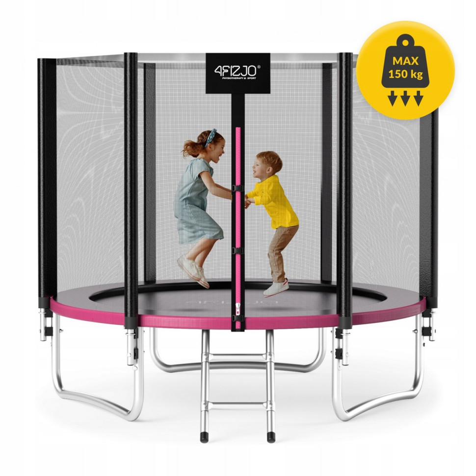 Батут з внутрішньою сіткою Classic 4FIZJO P-5907739314536 Black/Pink 8FT 252 см
