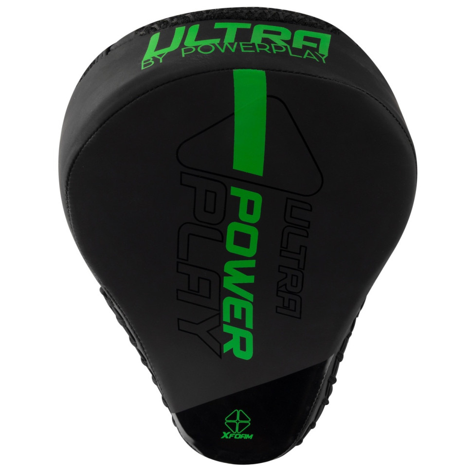 Лапы боксерские 3044 Pro Carbon Ultra Series PowerPlay PP_3044_Bl/Green, Черно-Зеленые [пара]