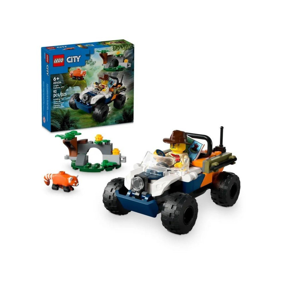 Конструктор «Квадроцикл для исследования джунглей» LEGO 60424, 92 детали