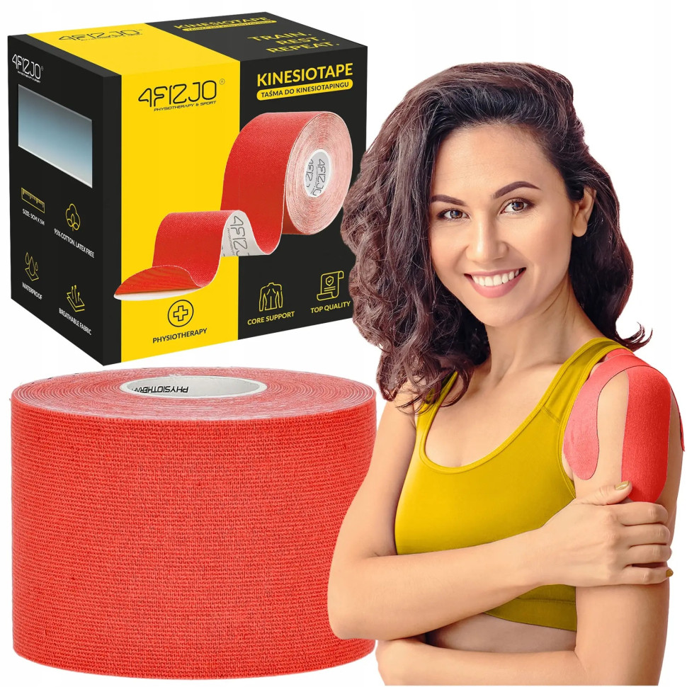 Лента кинезиологическая (кинезио тейп) 4FIZJO 4FJ0541 Red 5 см 5 м