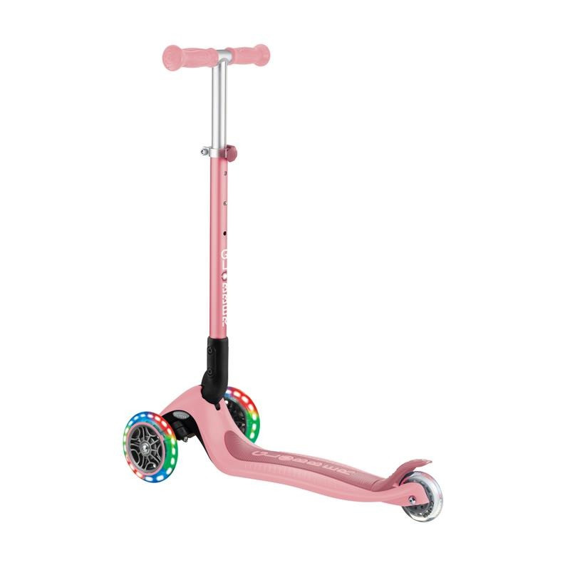 Самокат триколісний PRIMO FOLDABLE LIGHTS GLOBBER 432-211-3 пастельно-рожевий, до 50 кг
