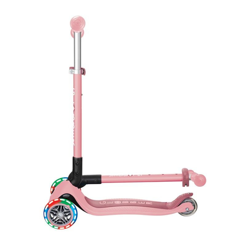 Самокат триколісний PRIMO FOLDABLE LIGHTS GLOBBER 432-211-3 пастельно-рожевий, до 50 кг