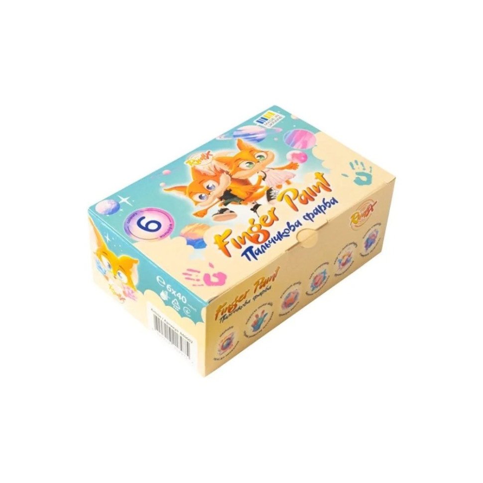 Набір пальчикових фарб Rudix 840602, 6 кольорів по 40 мл