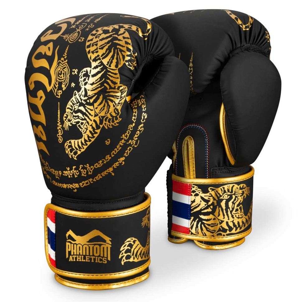 Боксерські рукавиці Muay Thai Phantom PHBG2938-16 Black Gold 16 унцій (Бинти в подарунок)
