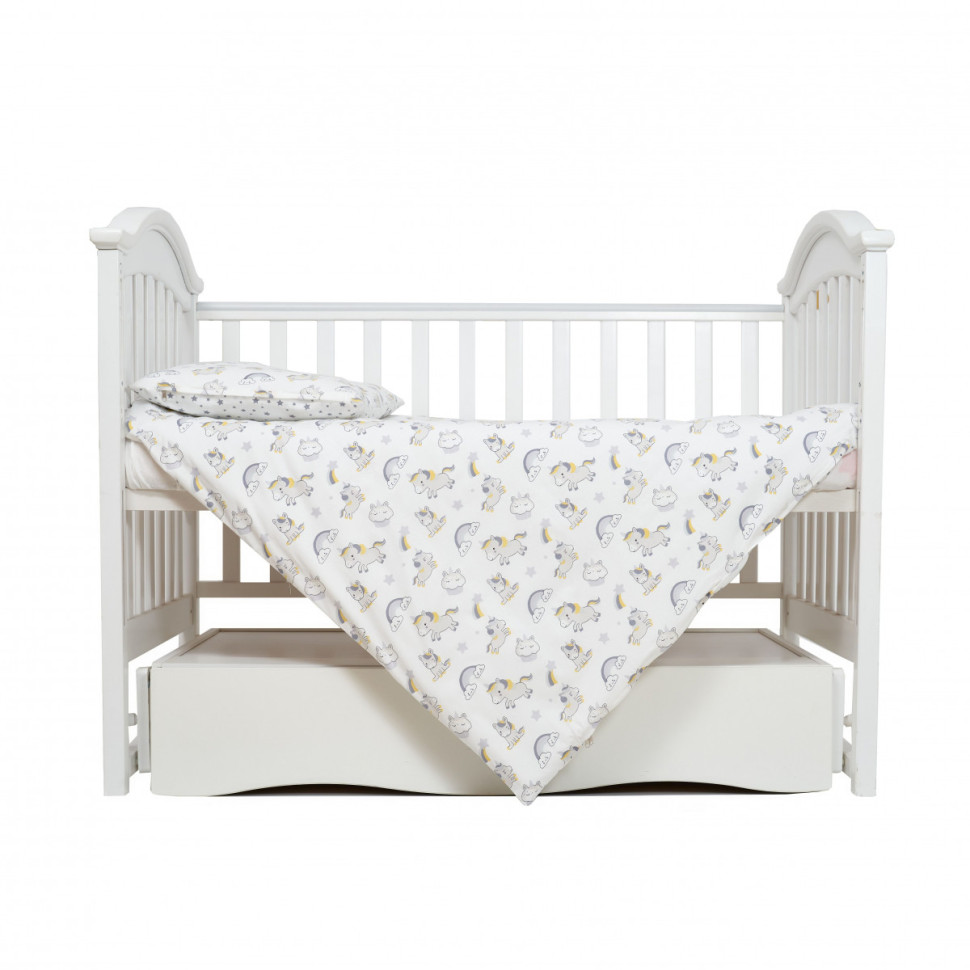 Змінна постільна білизна в дитяче ліжечко Єдиноріг Comfort Twins 3054-C-064, 3 елементи