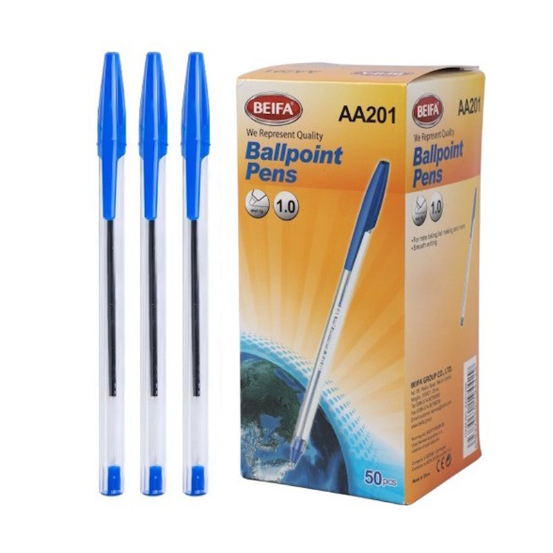 Набір кулькових ручок Bambi AA201 синій, 1,0 мм, 50 штук в упаковці