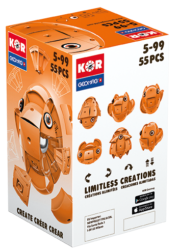 Geomag KOR Pantone Orange | Магнітний конструктор Геомаг Кор помаранчевий PF.800.671.00