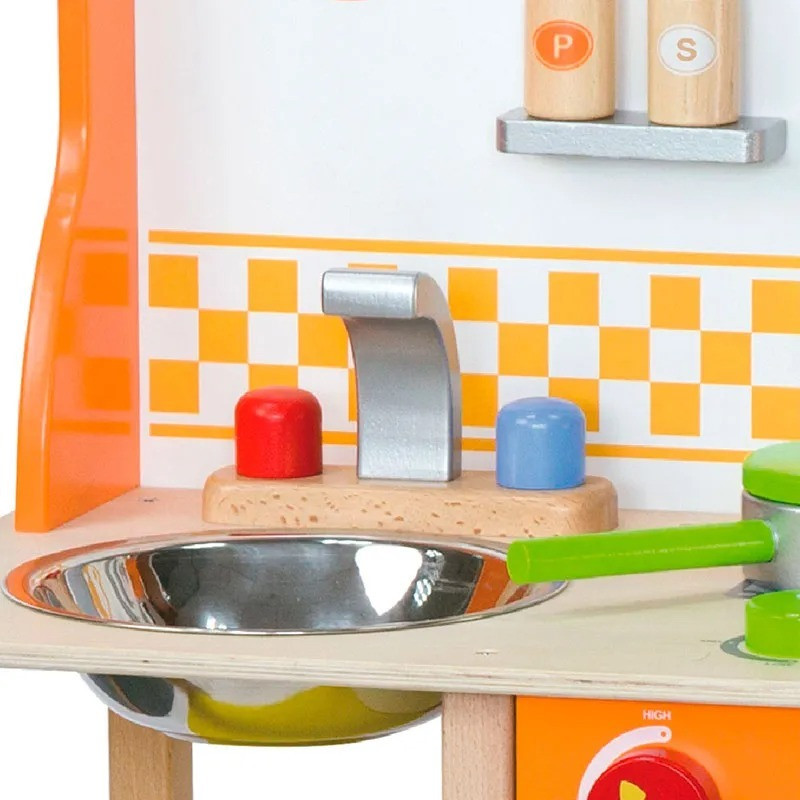 Дитяча кухня Viga Toys 50957FSC, з дерева, з посудом