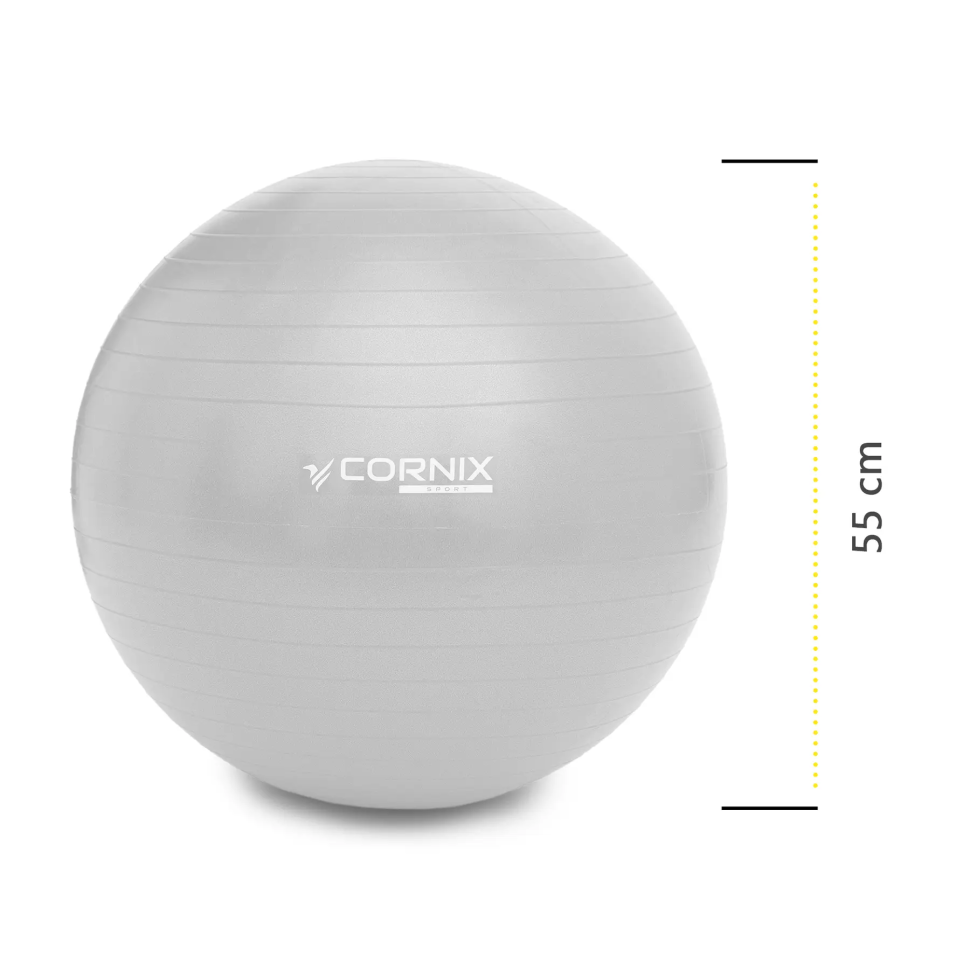 М'яч для фітнесу Anti-Burst Cornix XR-0359 срібний 55 см