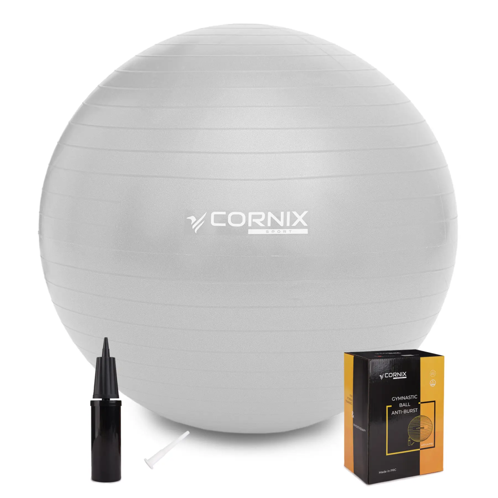 М'яч для фітнесу Anti-Burst Cornix XR-0359 срібний 55 см