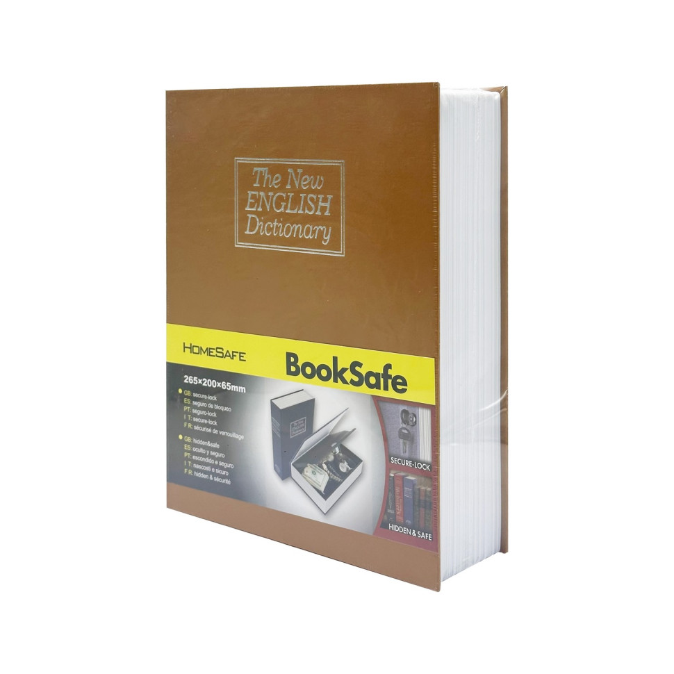 Сейф-книга з ключем для зберігання Sparta KBS-803(Brown) велика, 26,5х20х6,5 см