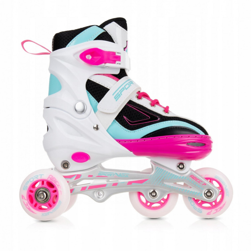 Роликовые коньки SportVida 4 в 1 SV-LG0033 размер 39-42 White-Pink-Blue
