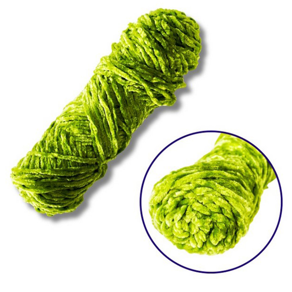 Пряжа плюшева синель Brushme PP117, 100 грам, 100% поліестер, зелений