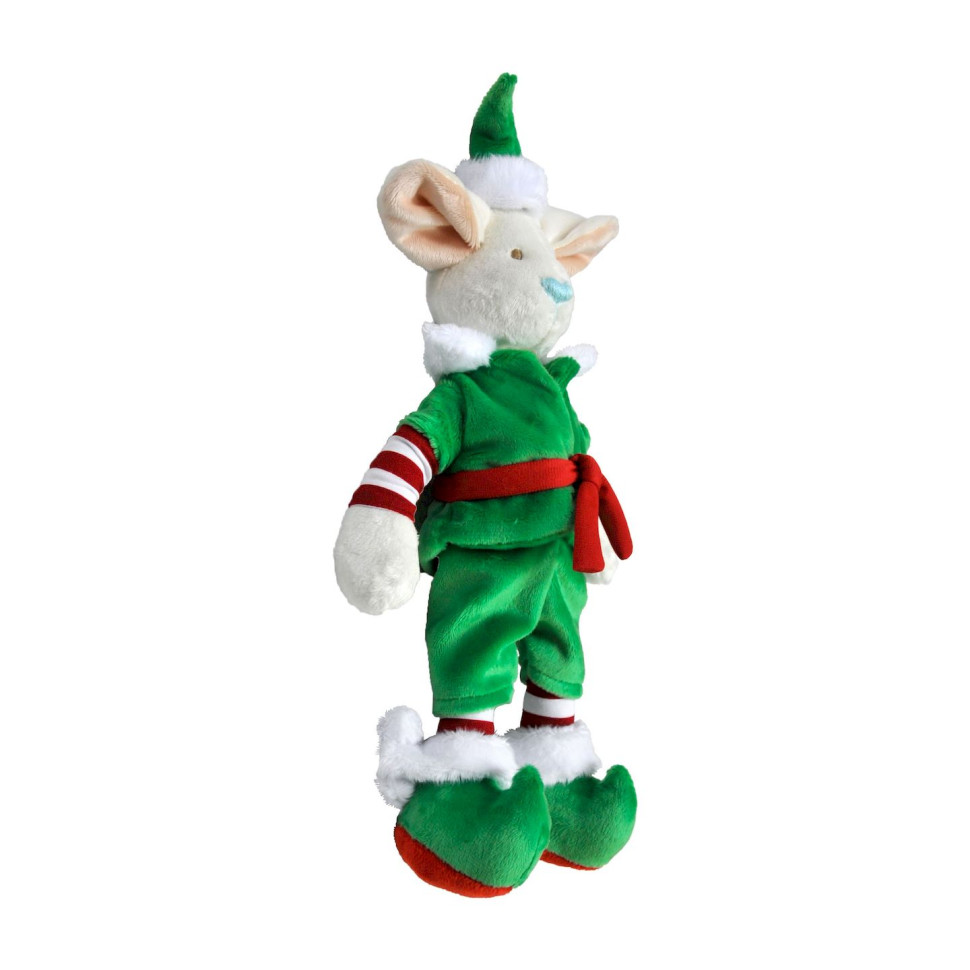 Детская мягкая игрушка Эльфик Пуффи Christmas ELFIKI ІГ-0078 в красно-зеленом костюме