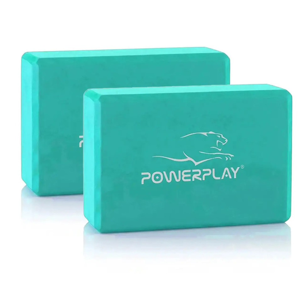 Блоки для йоги Yoga Brick PowerPlay PP_4006_Mint_2in, EVA, М'ятні, 2 шт