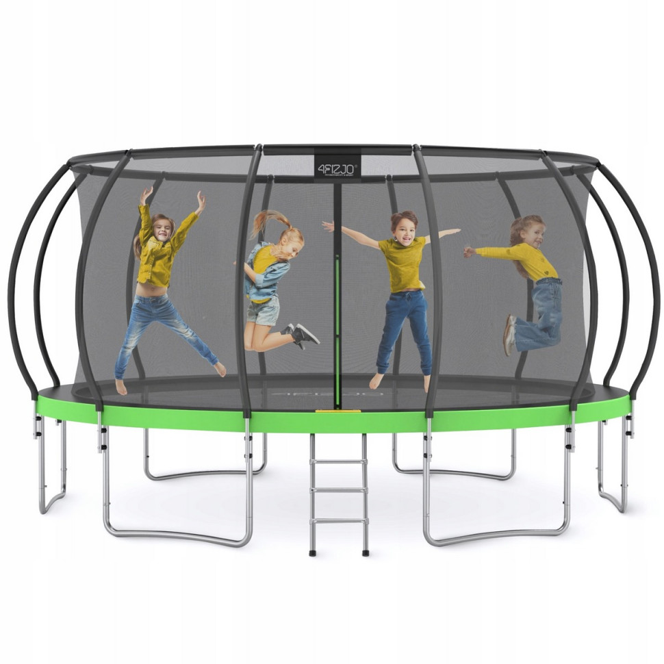 Батут з внутрішньою сіткою PRO 4FIZJO P-5907739319241 Black/Green 16FT 496 см