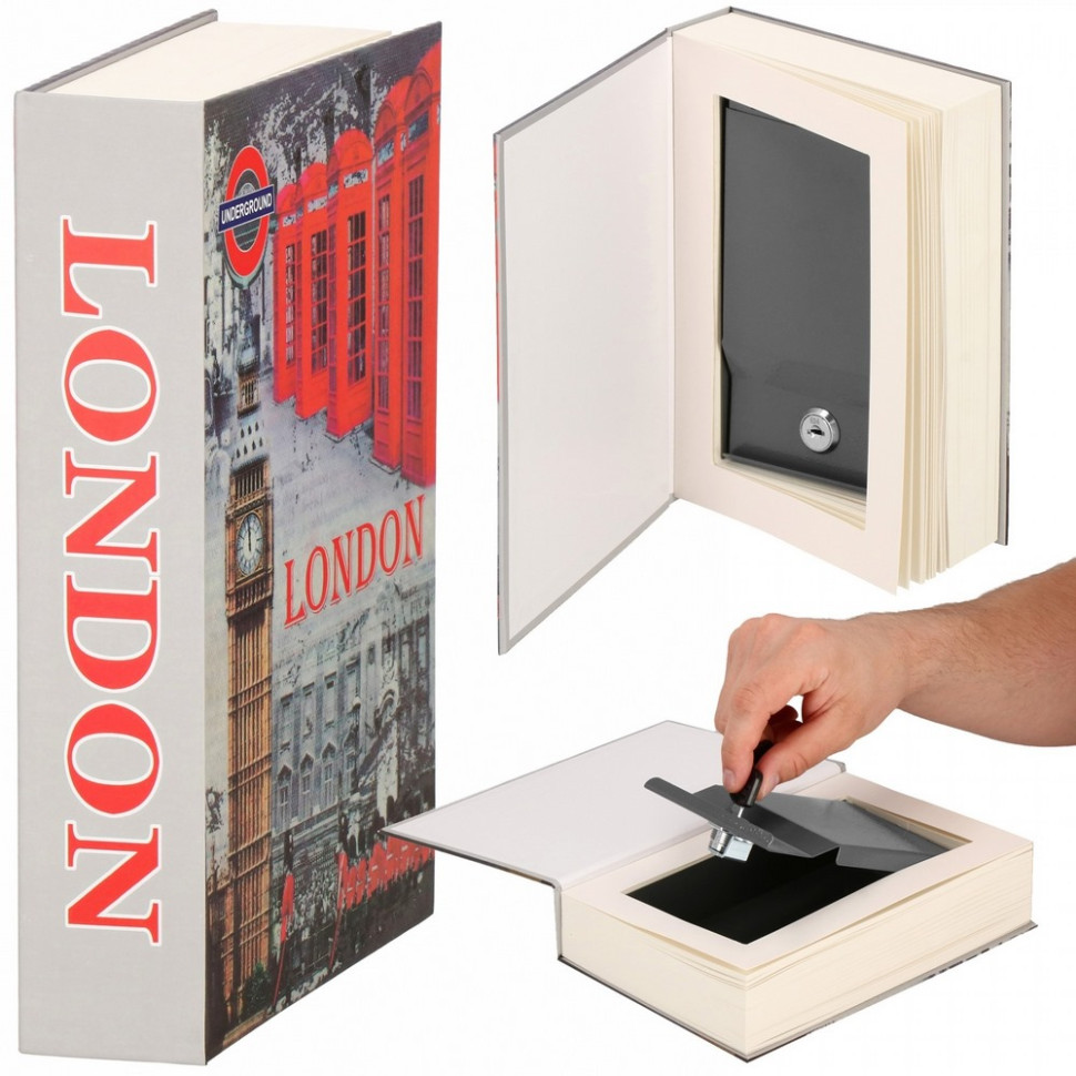 Книга-сейф для зберігання грошей і цінностей Springos HA5049, 22 x 15.5 x 4.5 см