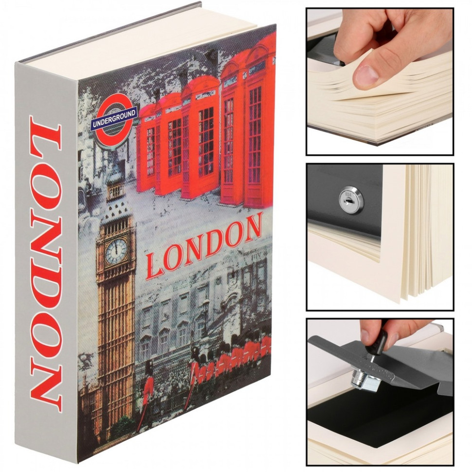 Книга-сейф для зберігання грошей і цінностей Springos HA5049, 22 x 15.5 x 4.5 см