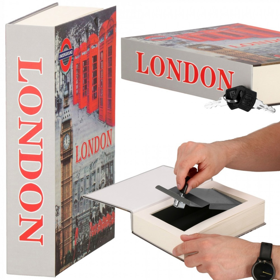 Книга-сейф для зберігання грошей і цінностей Springos HA5049, 22 x 15.5 x 4.5 см