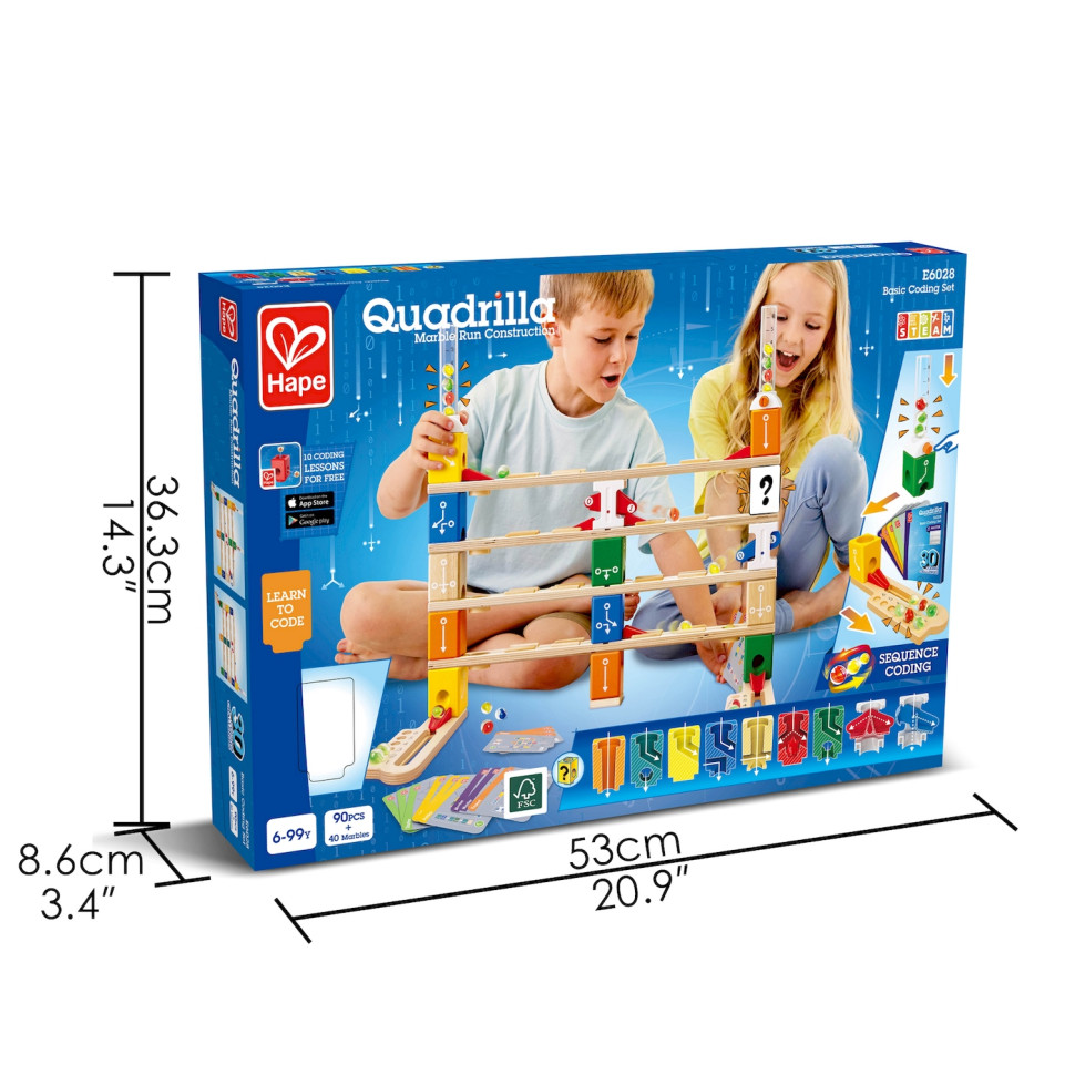 Конструктор-лабіринт Quadrilla Програмування основи Hape E6028, 130 деталей