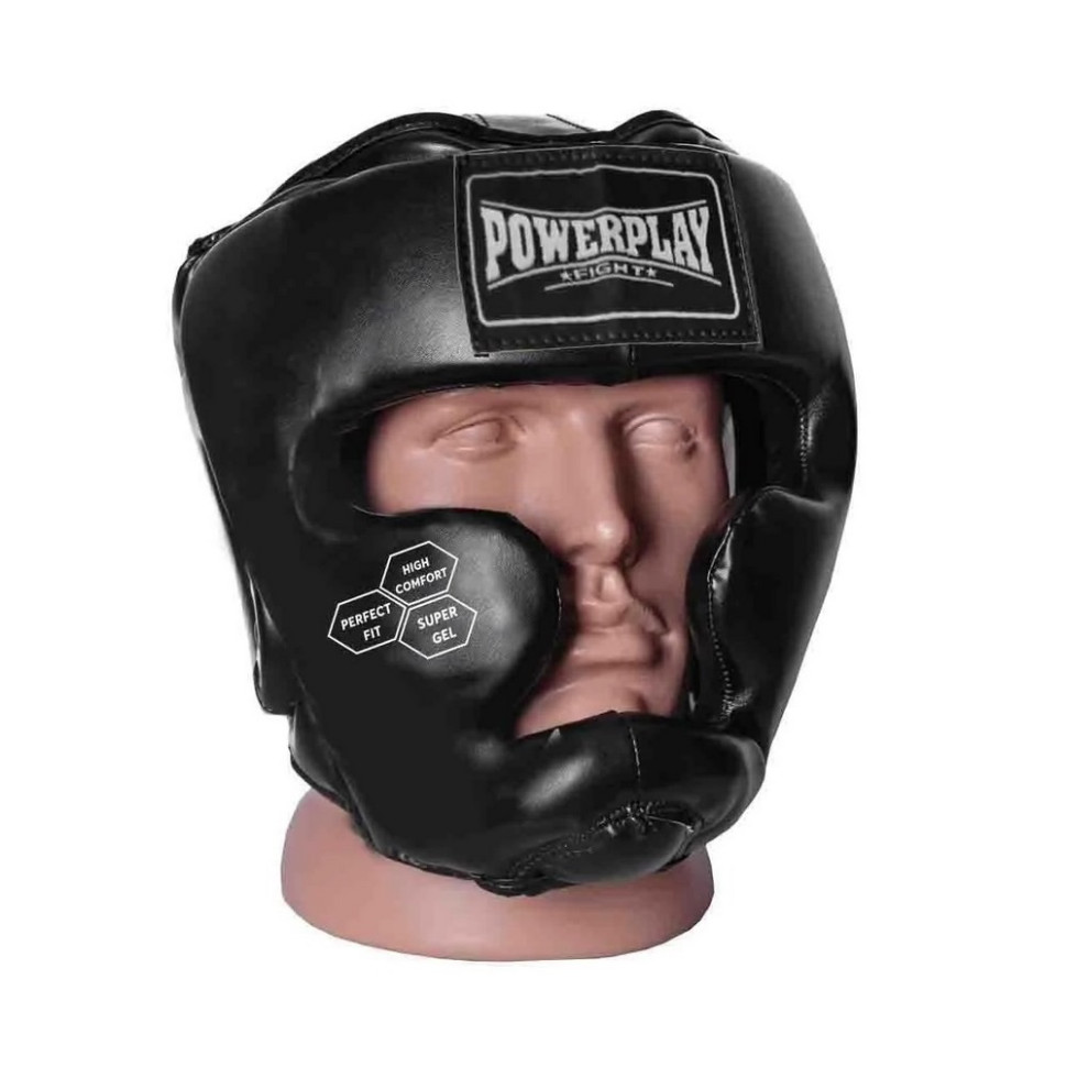 Боксерский шлем тренировочный PowerPlay PP_3043_S_Black, S