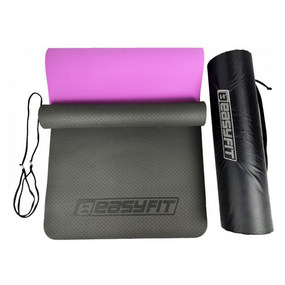 Килимок для йоги та фітнесу EasyFit EF-1924s-BV 6 мм, двошаровий