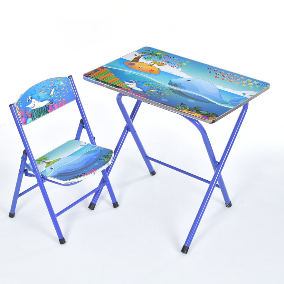 Детский Столик Bambi M 19-WHA, складной, столешница 60 х 40 см, 1 стульчик
