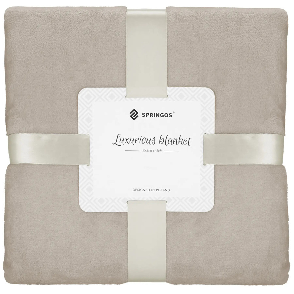 Плед-покрывало Luxurious Blanket Springos HA7204 светло-серый 150x200 см