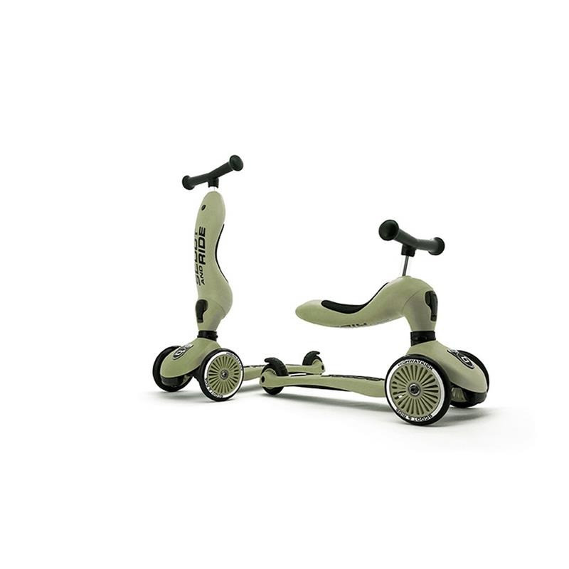 Самокат триколісний 3 в 1 Highwaykick-1 Scoot and Ride SR-160629-OLIVE оливковий, до 50 кг