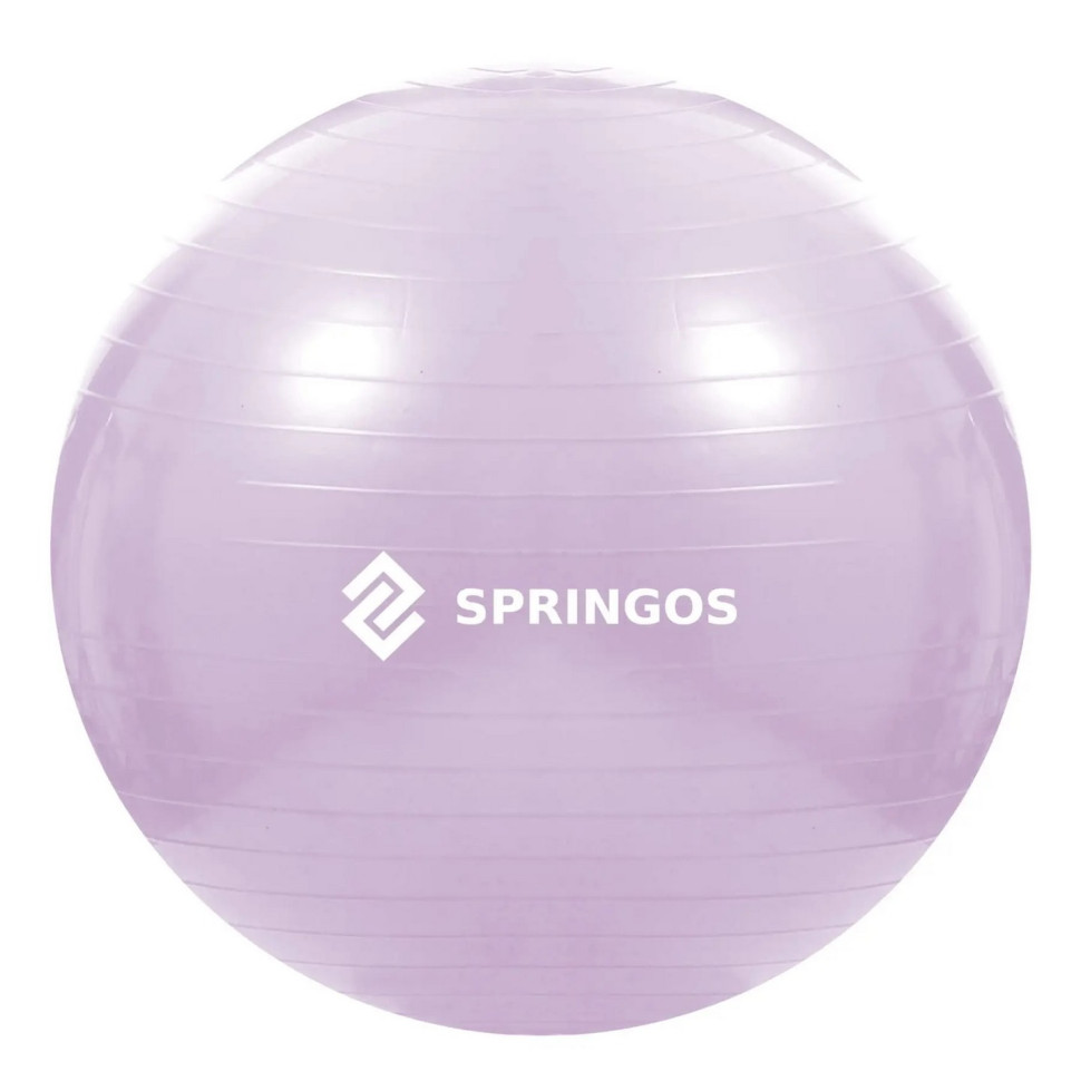 М'яч для фітнесу (фітбол) Springos FB0011 Violet 65 см, Anti-Burst