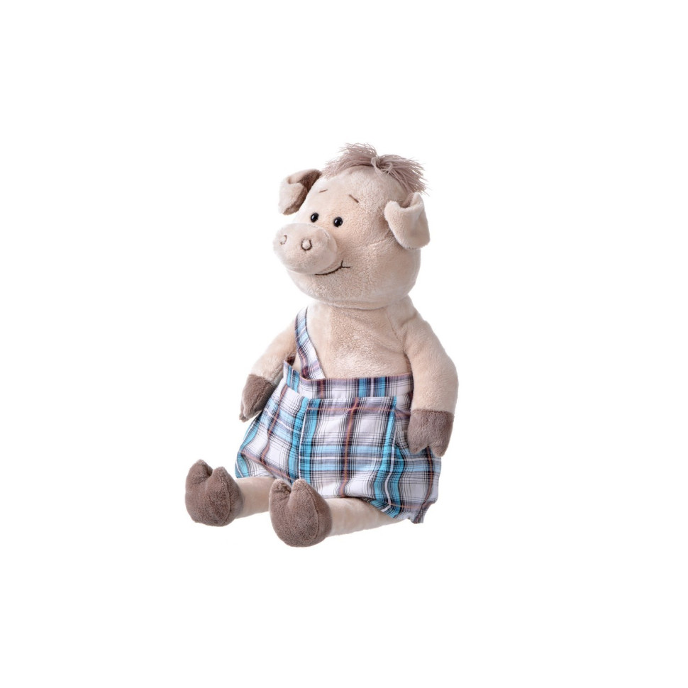 Мягкая игрушка Same Toy Свинка  в комбинезоне 45 см THT706