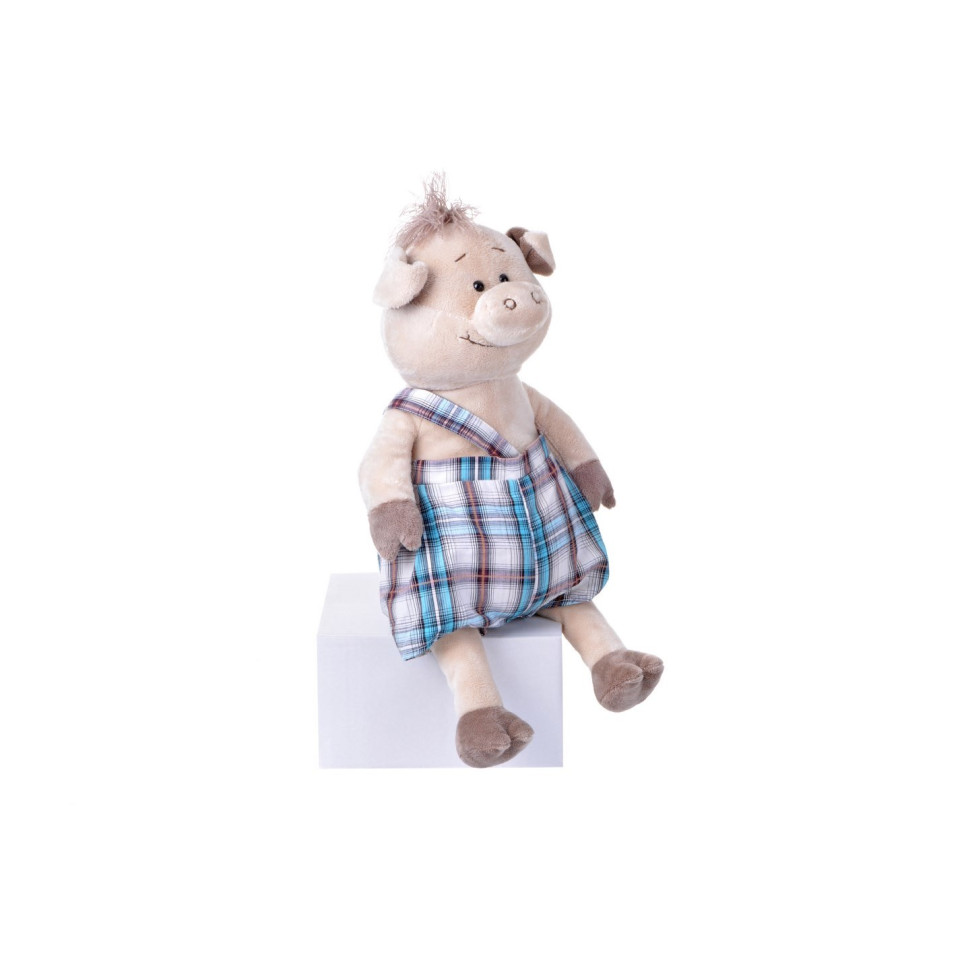 Мягкая игрушка Same Toy Свинка  в комбинезоне 45 см THT706