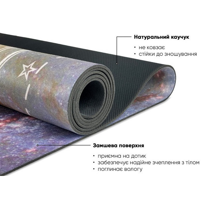 Килимок для йоги Light BlueMoon EasyFit EF-1926-3 замша-каучук 183 х 61 см