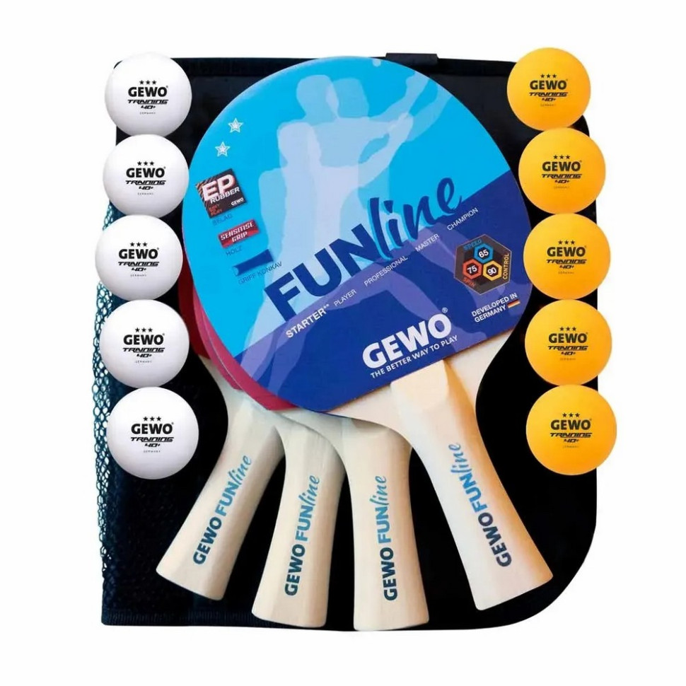 Набір для настільного тенісу Fun Time 4 Bats 10 Balls Gewo 931302
