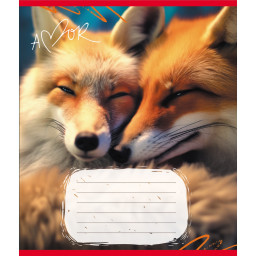 Тетрадь ученическая "Животные" Leader 012-500394K-3 в клетку, 12 листов (959050)