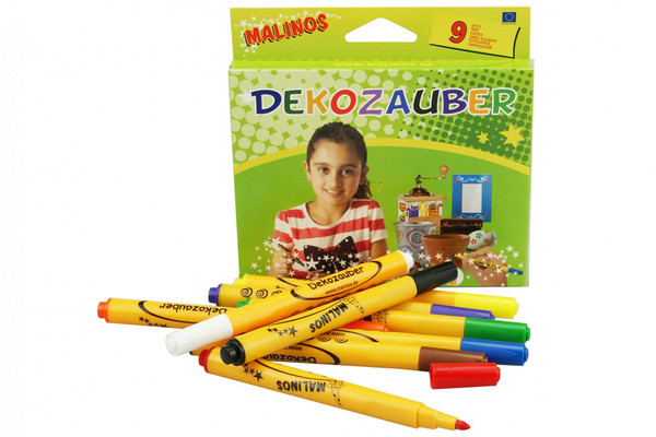 Фломастеры для декорирования нестираемые MALINOS Dekozauber 9 (8+1) шт MA-300034