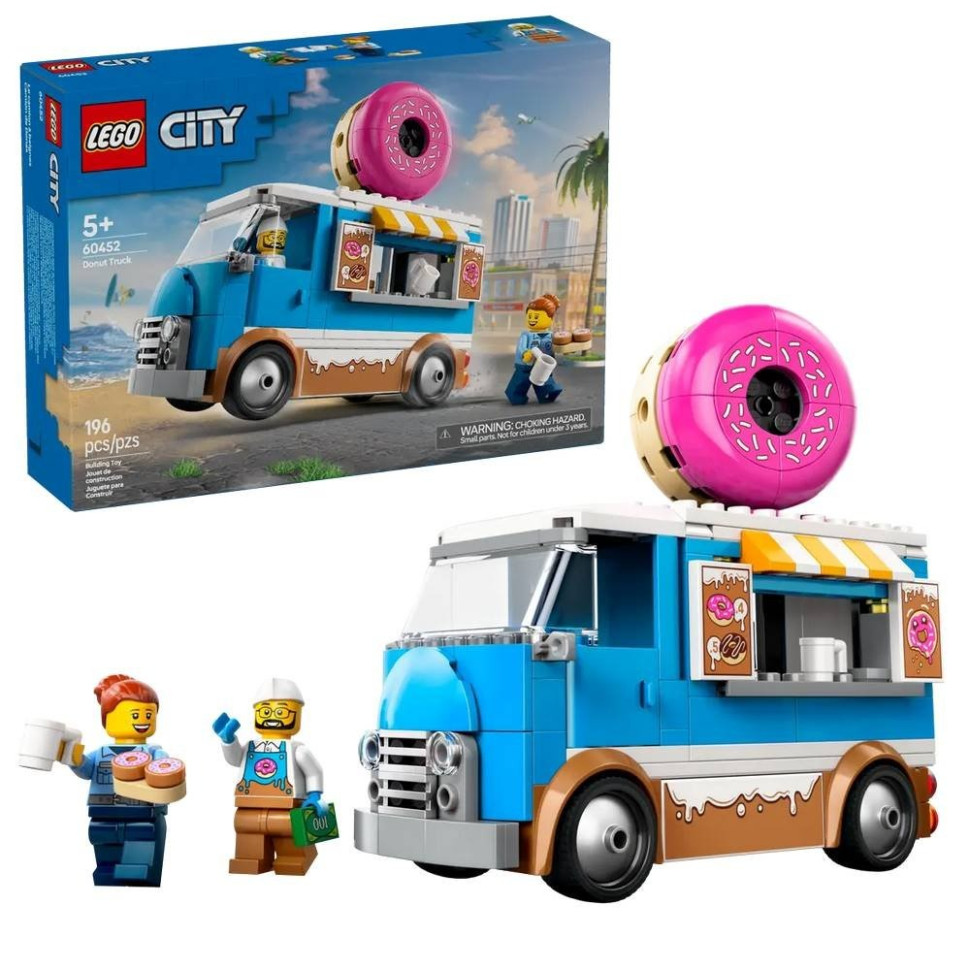 Конструктор Грузовик с пончиками LEGO 60452, 196 деталей