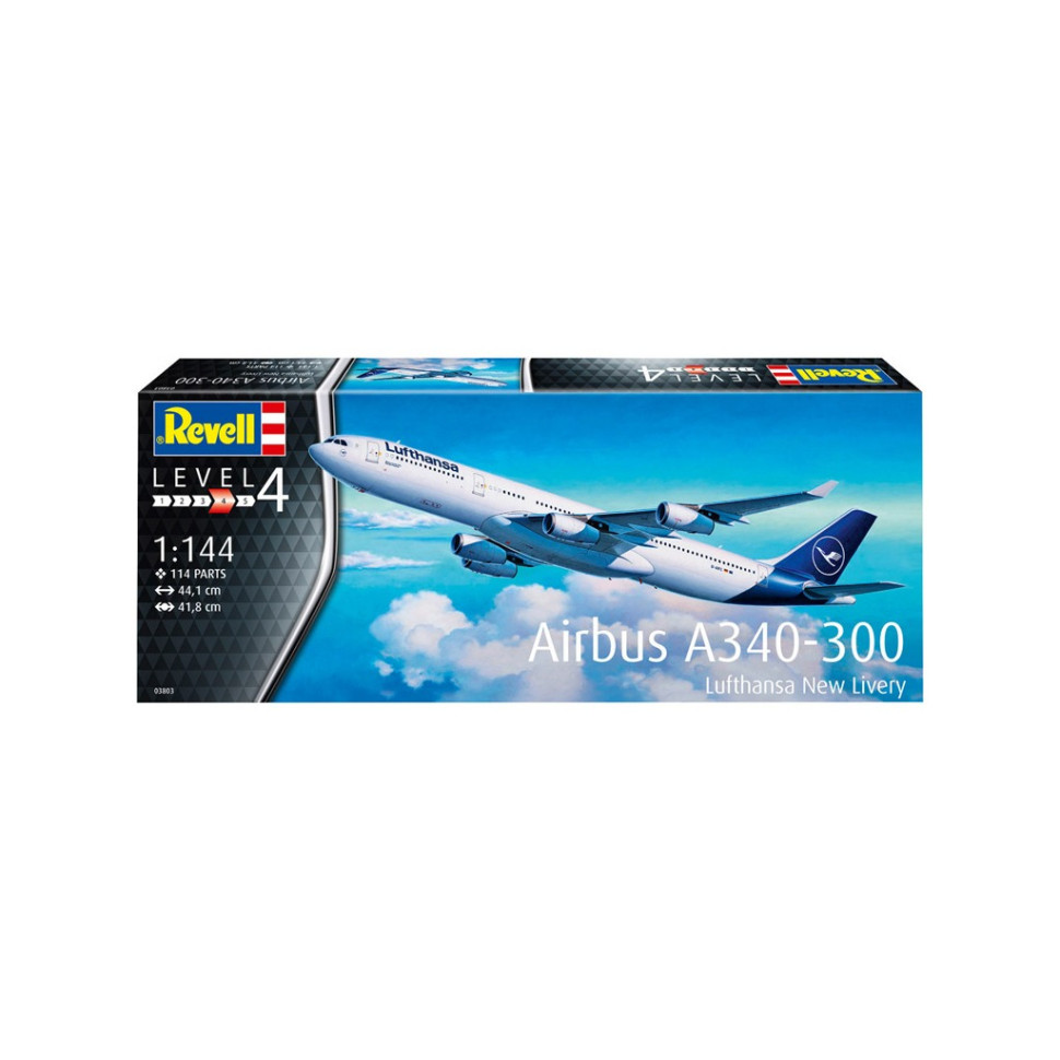 Сборная модель-копия Самолет Airbus A340-300 Lufthansa Revell RVL-03803 уровень 4, 1:144