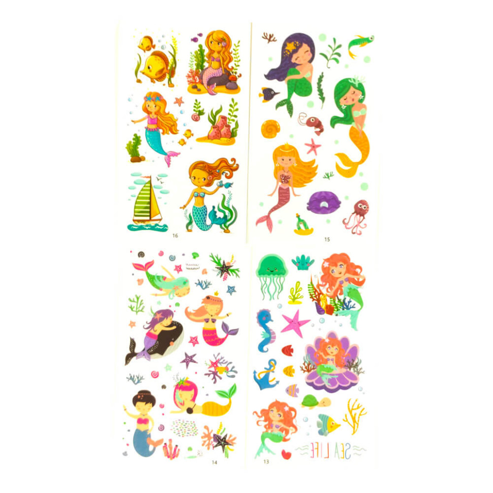 Набір дитячих тимчасових тату «Русалки» Fresh Tattoo tattoo-kids-mini-set-mermaids